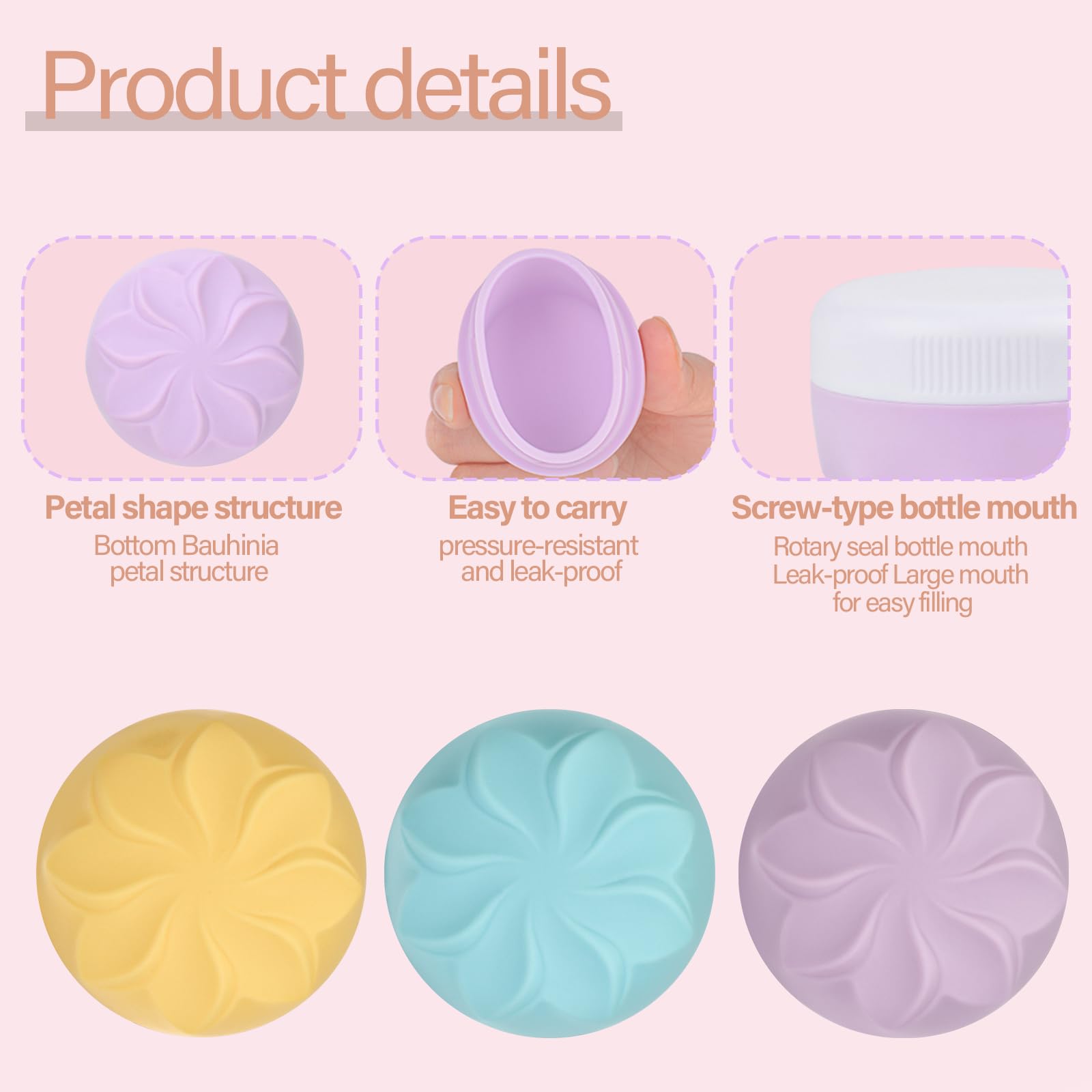 Pavlleen 4 Pezzi vasetti per crema da riempire, 30 ml Barattoli per Crema in Silicone, con bustina trasparente, accessori da viaggio/accessori da viaggio, per cosmetici, creme, lozioni