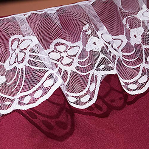 Scmty Princess 4 Corner Post Bed Canopy & Cute Mosquito Net For Girls Bed Adult Bedroom Kids Rooms ; Curtain Net For Twin/Full/Queen/King Size Bed (Solid-Wine Red, King) #TOP5