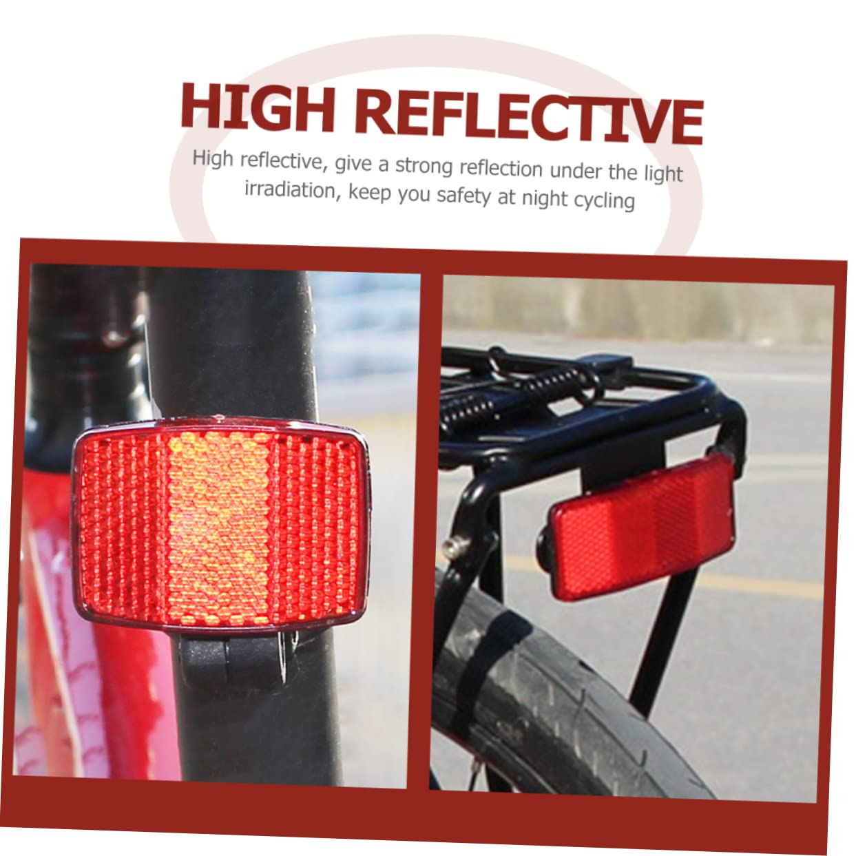 ibasenice Night Riding Safety Essential 1 Set of Red Bike Reflectors Front Rear Abs Material Reflective Easy to Mount Random