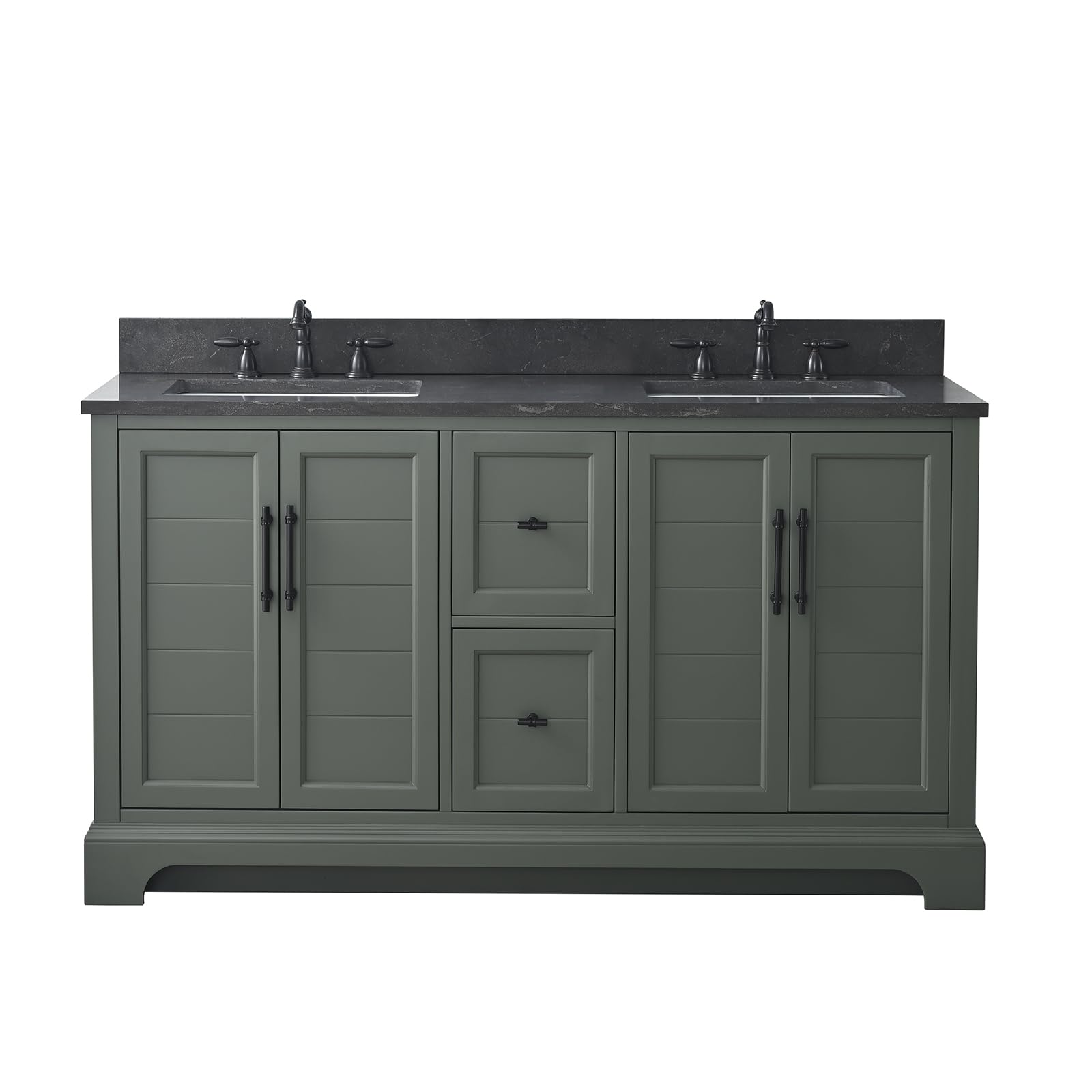 Amazon.com: HOMEBEYOND 60 Inch Bathroom Vanity with Sink & Ceramic Top ...