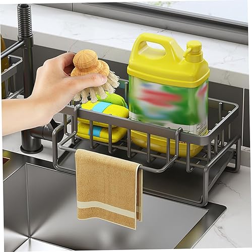 Miniatura 9 de Paños de cocina, soporte de esponja para cocina, soporte para esponja de drenaje de cocina, estante de tela para lavar platos, soporte de drenaje de