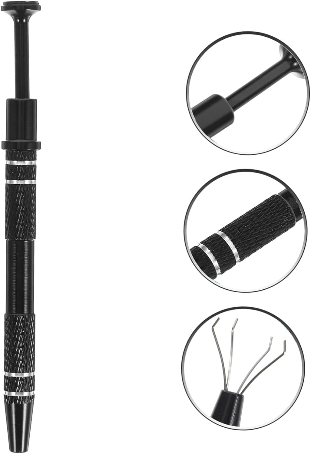 Gatuida 3pcs Prong Ic Pickup Tool Spring Assisted Grabber for Parts Precision Screw Puller