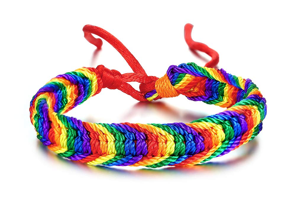 Various Style Gay & Lesbian LGBT Pride Braided Macrame Bracelet Bulk Rainbow Pride Parade Accessory Wristband Handmade Pride Jewellery for Men Women