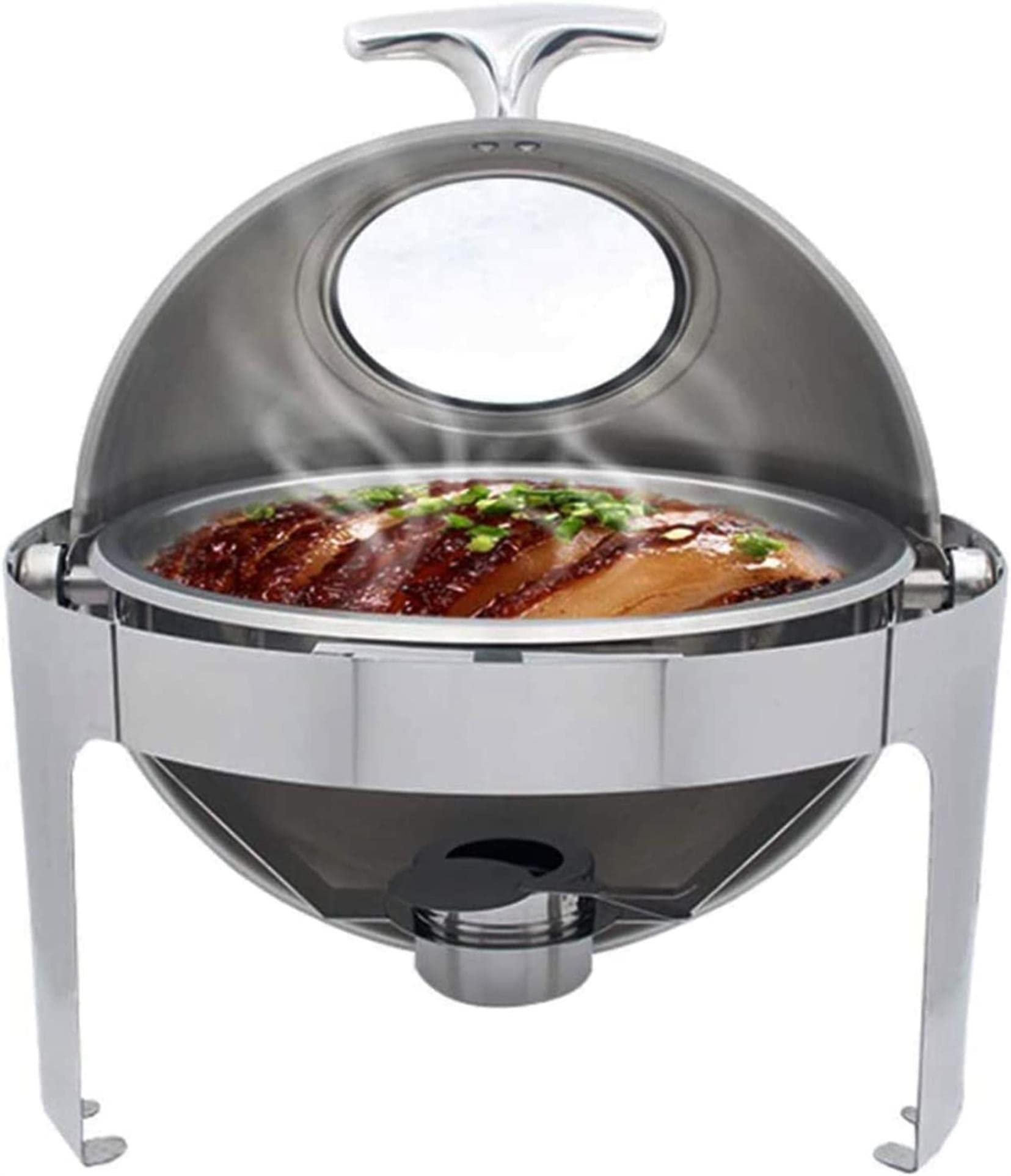 Edelstahl-Chafing-Dish-Sets, 6-teiliges Chafing-Dish-Set zum Speisenwärmen für Buffets, rundes Chafing-Dish-Set zum Warmhalten von Speisen auf dem Tisch, für Bu