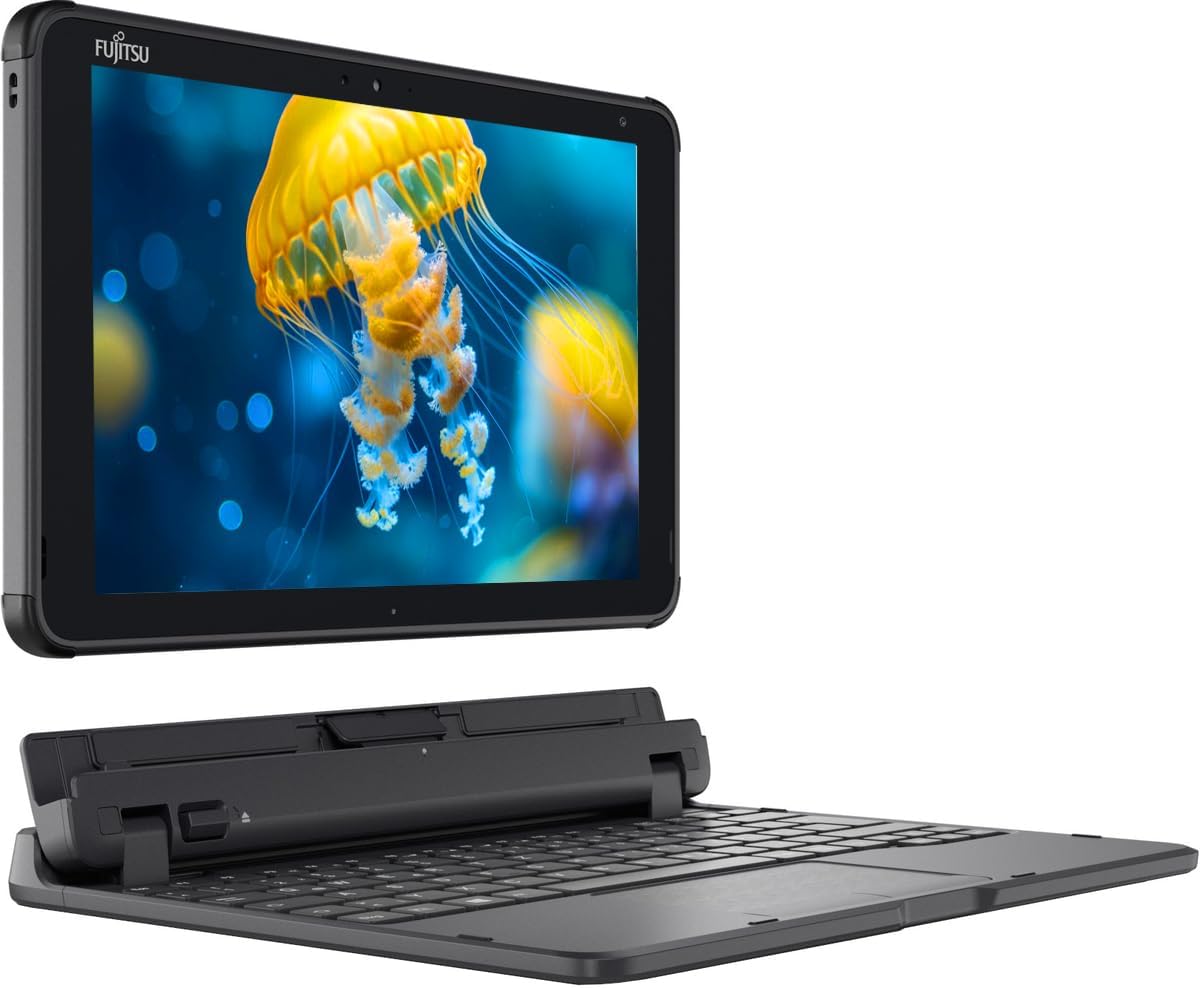 Fujitsu Stylistic Q5010 2 in 1 Touchscreen Laptop 10.1" FHD Tablet, Intel Celeron N4020, 4GB RAM, 64GB eMMC, Tastiera Giapponese (QWERTY), Windows 11 Pro (Ricondizionato)