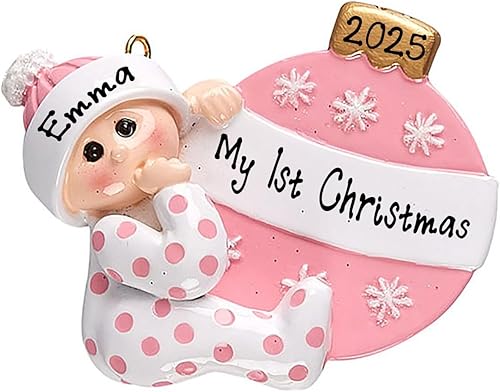 Miniatura 4 de HOBBY HOME ACCESSORIES Adorno personalizado de la primera Navidad del bebé  Adorno de árbol de bola de bebé de Navidad 2022  Lindo sombrero de pañal