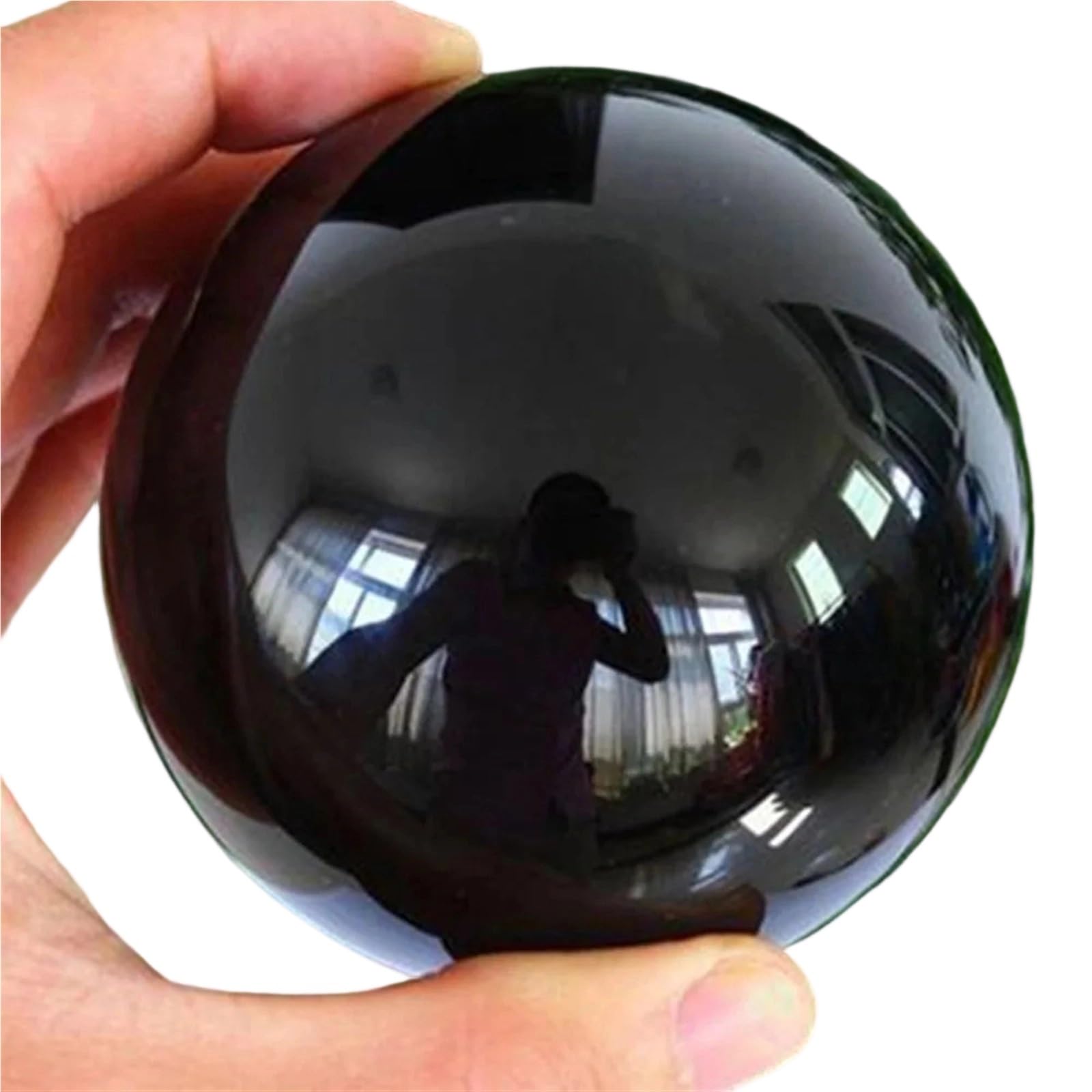 XZCASD Beautiful Natural Black Obsidian Sphere Quartz Crystal Magic Ball Reiki Stone for Home and Office Decoration(60mm)
