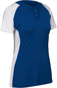 Champro Girls Infinite 2-Button Short Sleeve Girls Softball Jersey