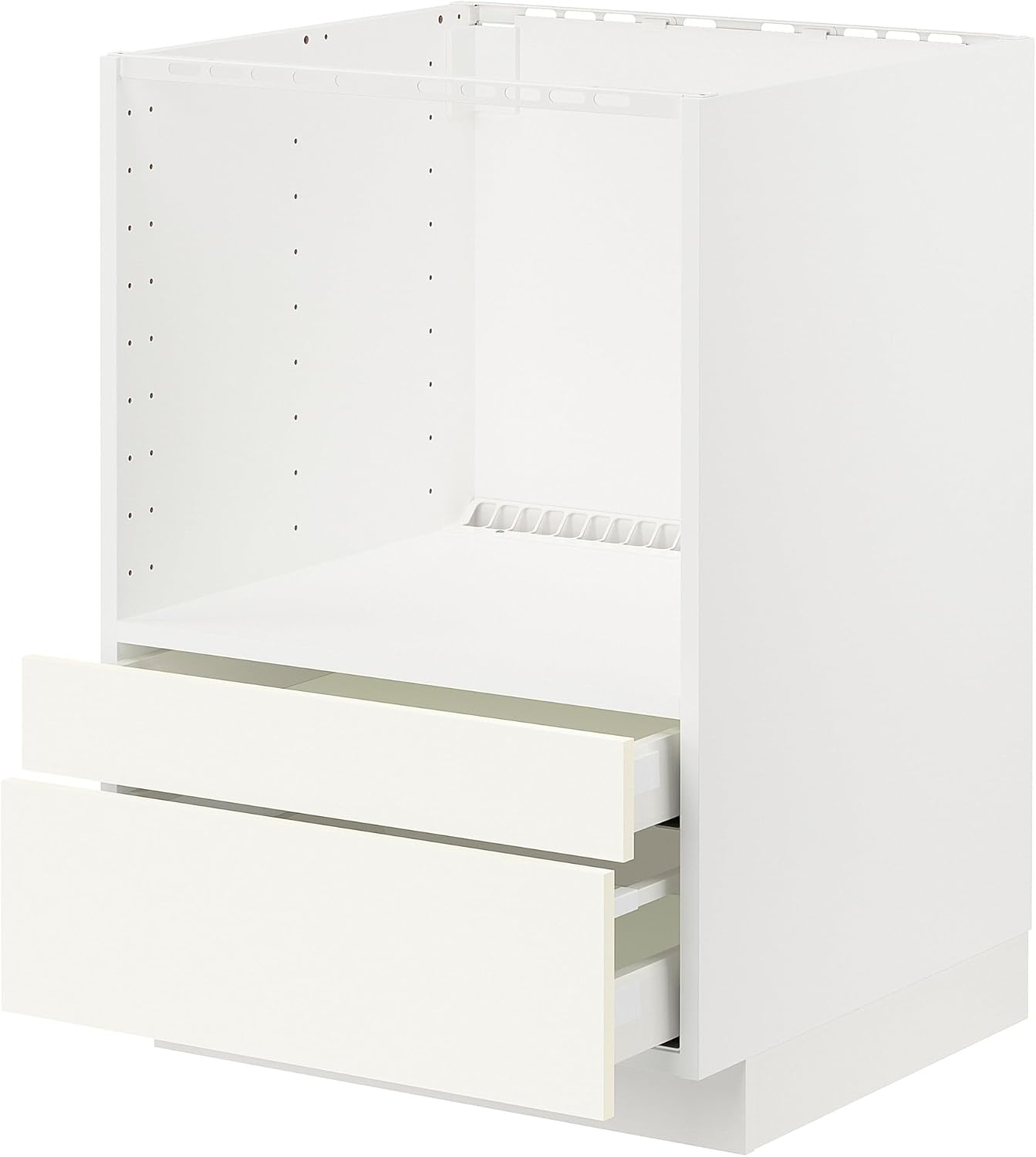 METOD/MAXIMERA Base cabinet f combi micro/drawers, white/Vallstena white, 60x60 cm