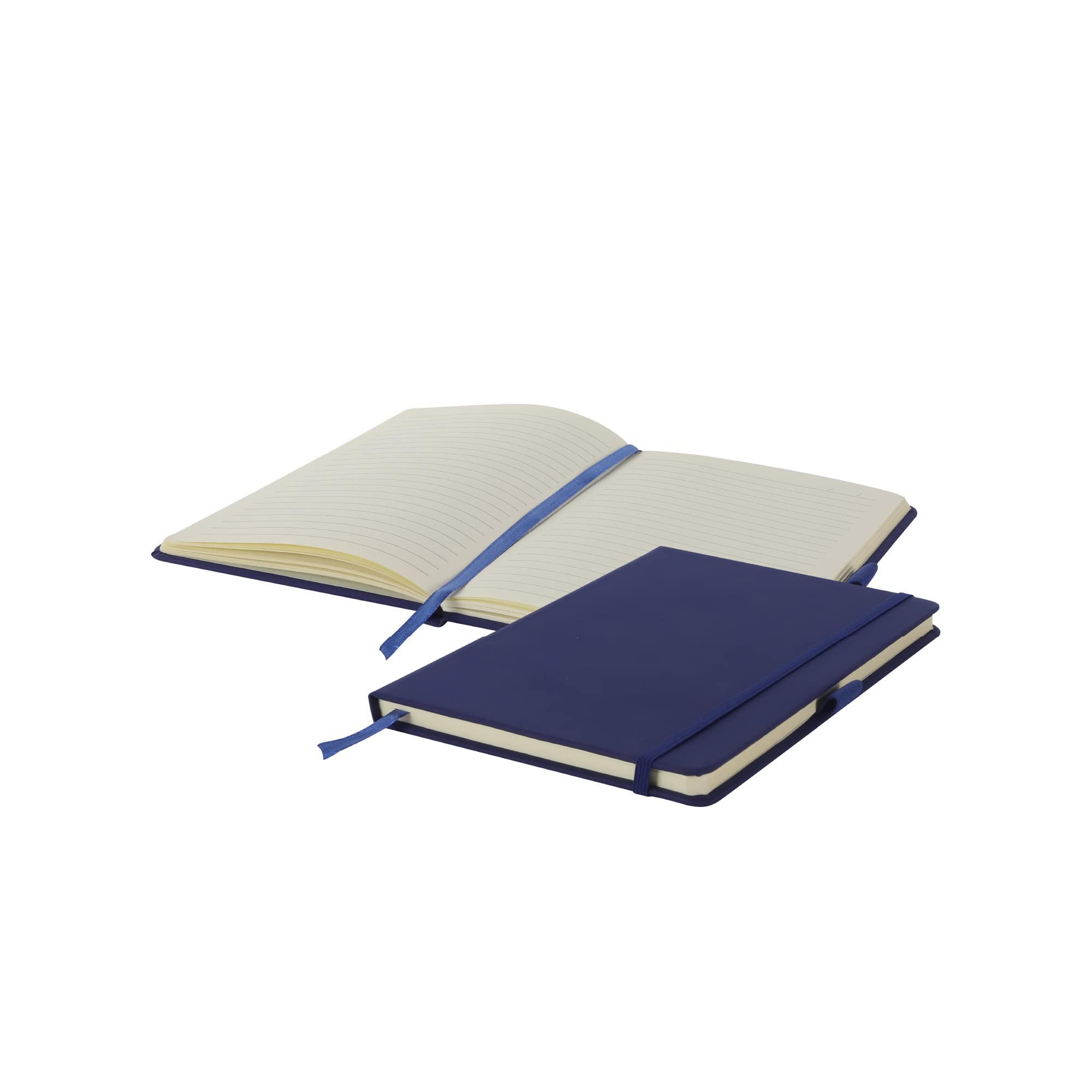 JAMES A5 Lined Notebook with Premium Paper PU Leather Cover, Elastic Closure & Pen Loop for Notes Office, School, Home 160 Pages | A5 Notepad | Notes Book | Journals (Navy) โ image 1