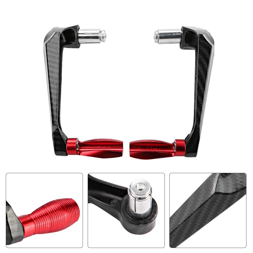 Qii lu Universale 7/8 in 22mm CNC Manubrio in alluminio Freno Leva della frizione Protezione della mano Protector per moto, moto, scooter, auto elettriche, mountain bike(rosso)