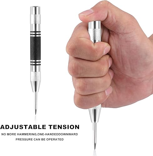 Miniatura 4 de Punzón central automático, 2 herramientas de perforación central de 5 pulgadas, herramienta de perforación central con impacto ajustable para