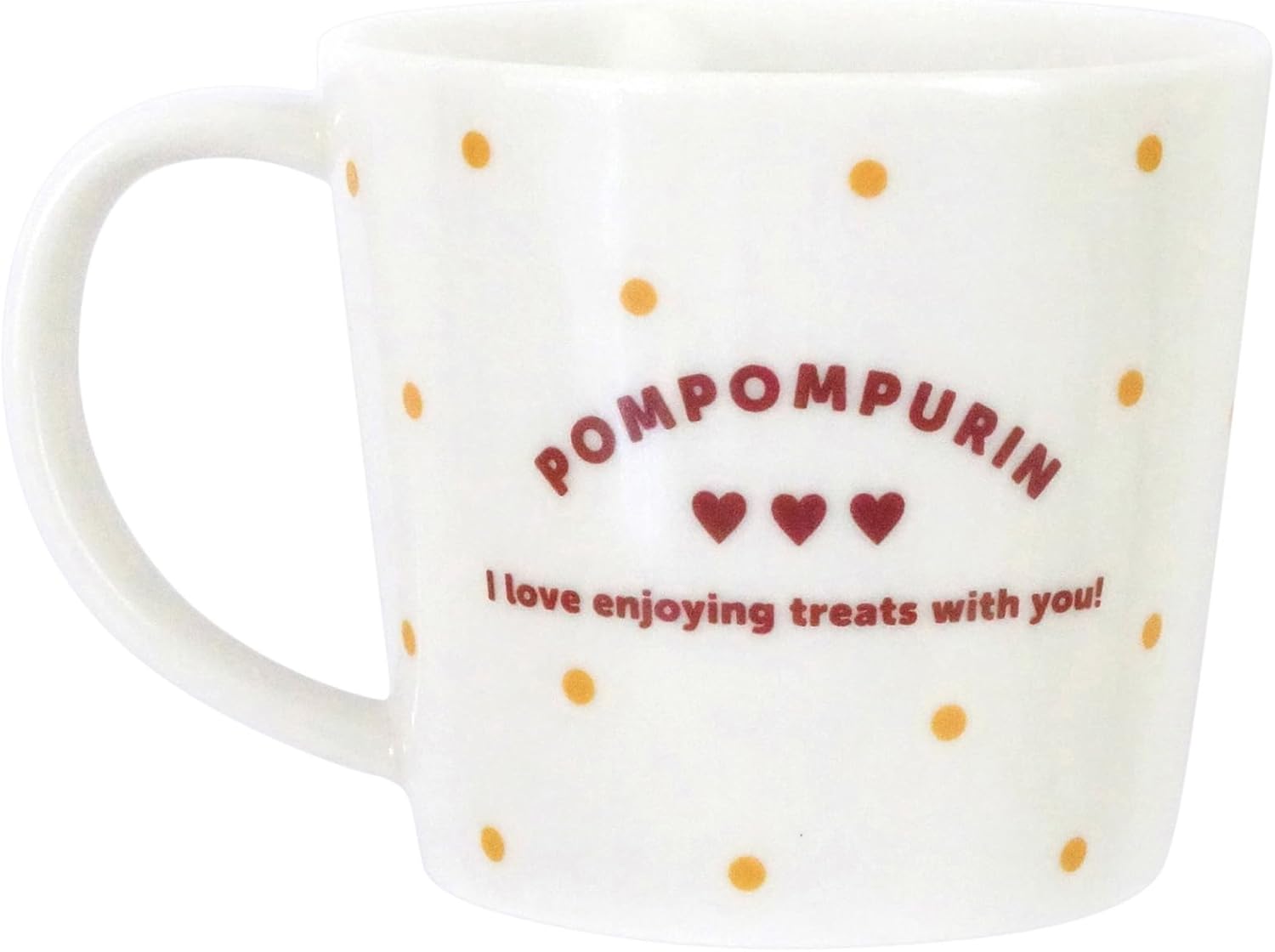 Sanrio 335124 Pompompudding Mug, Medium, Approx. 9.1 fl oz (280 ml), Microwave Safe, Dishwasher Safe, Characters Sweets & Dots, Made in Japan