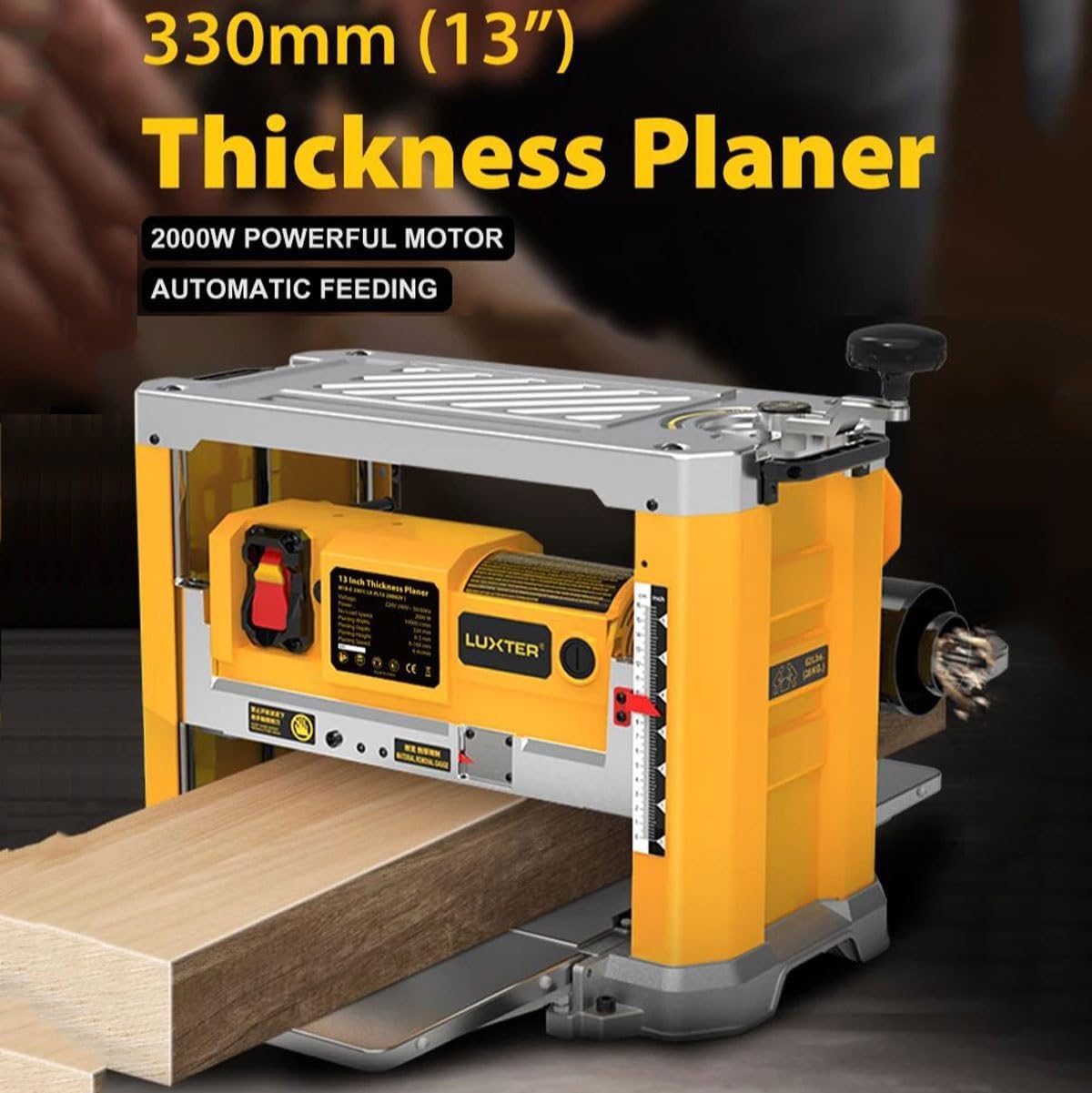 Benchtop Planer,12'' Electric Woodworking Planer,2000W Multifunctional Woodworking Heavy Duty Wood Thickness Planer,H6-160mm Desktop Electric Jointers Plane,for Wood Cutting Woodworking and DIY