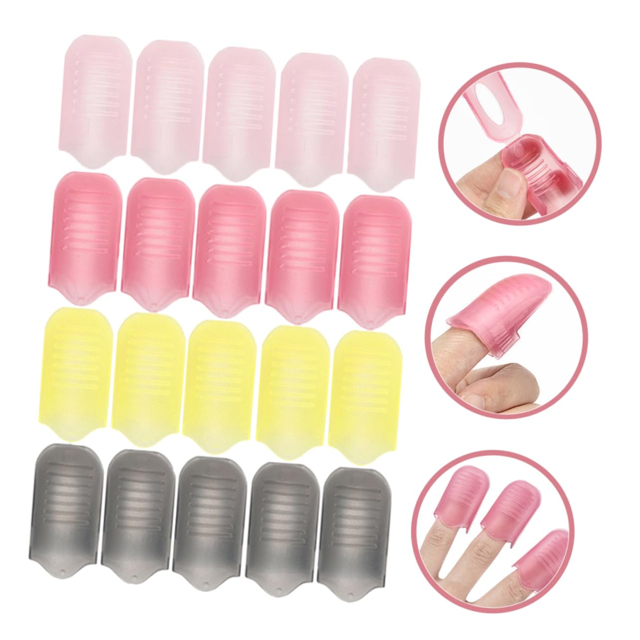 20Pcs Nail Polish Remover Clip Convenient Tool for Nail Removal Cherry Blossom Semi Transparent