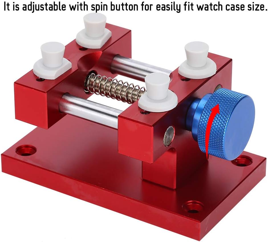 ZJchao Watch Case Holder, 80mm Maximum Opening Aperture Metal Adjustable Watch Case Holder Watch Strap Remover Base Watch Movement Base Repair Tool Watch Back Case Opener for Watch Makers Repairing