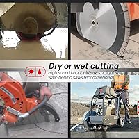 Vista 3 de DT-DIATOOL Hoja de sierra segmentada de diamante de 14 pulgadas, eje de disco de corte sinterizado de 1.000 in con arandela de 0.787 in para bloque