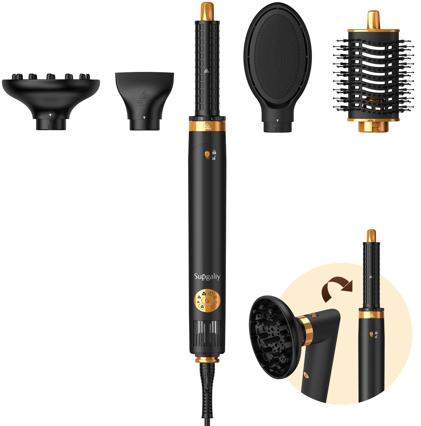 Air Styler 5 in 1 Hair Dryer Brush Multi-Styler with 110 000 RPM High-Speed Powerful Motor Auto-Wrap Curler