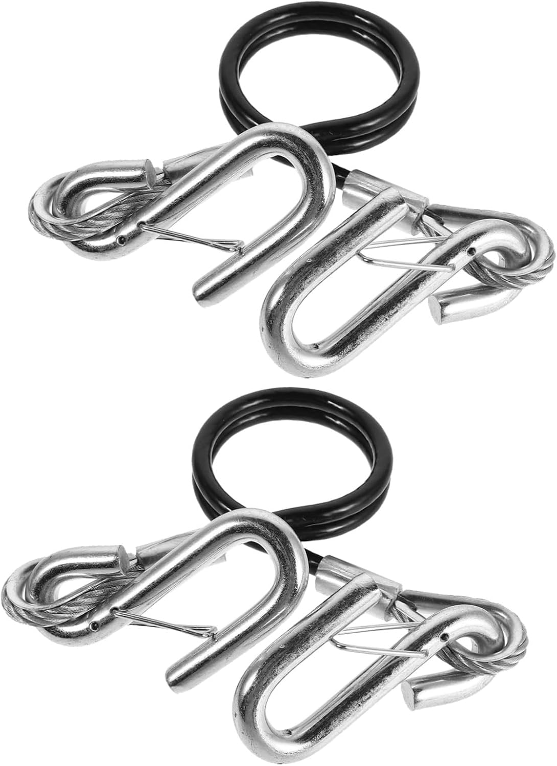 2pcs Trailer Safety Cable with Hooks, 3500 Lb Steel Wire