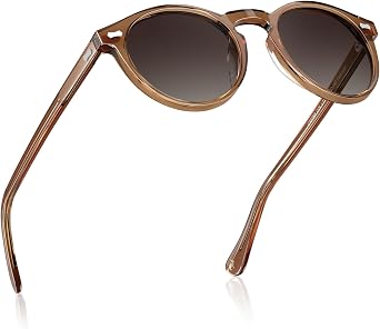 CARFIA Acetate Polarized Sunglasses for Men Retro Classic Round Shades