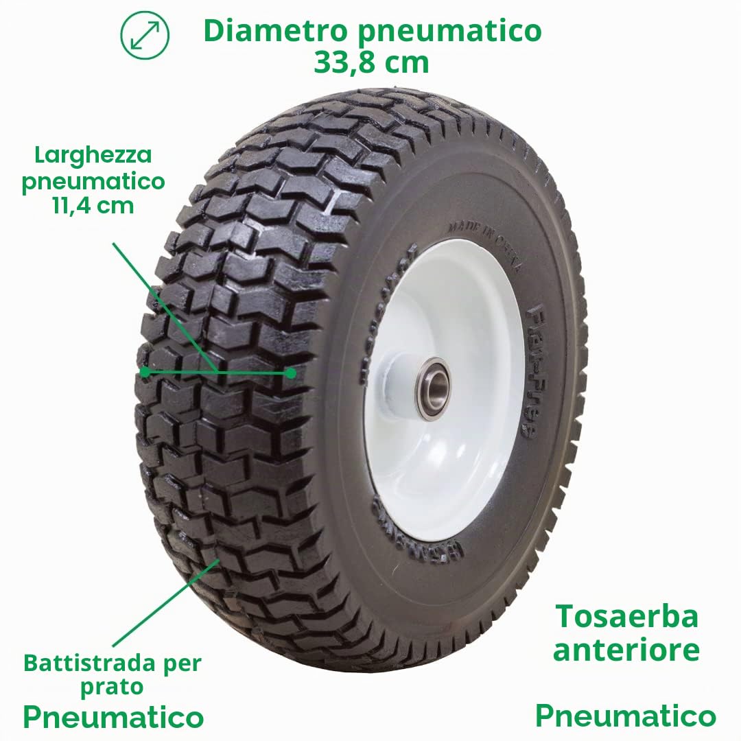 Marathon Pneumatico libero piatto 13x5.00-6 su ruota, mozzo 3, cuscinetti 3/4