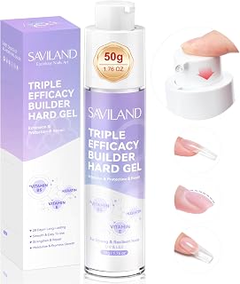 SAVILAND Clear Gel Builder: 50 g Gel Builder Innovative Pressing Bottle Rich in Vitamin E B5 Kerain for Nails Strengthener Extension Thickening, Thin Damaged Nail Repair&Care