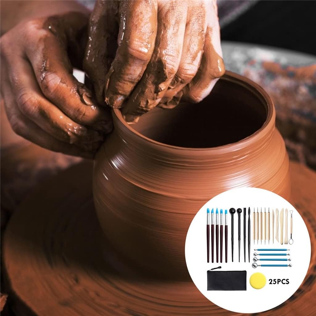 25pcs Polymer Clay Tools Sculpting Kit Sculpt Smoothing Wax Carving Pottery Ceramic Shapers Modeling Carved Tool Set