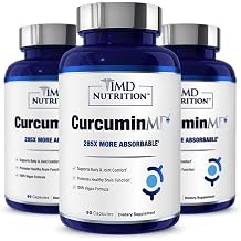 1MD Nutrition CurcuminMD Plus - Turmeric Curcumin with Boswellia Serrata - 285x More Absorbable | Joint Stiffness, Muscle Recovery, and Mood Support | 180 Capsules 3-Pack