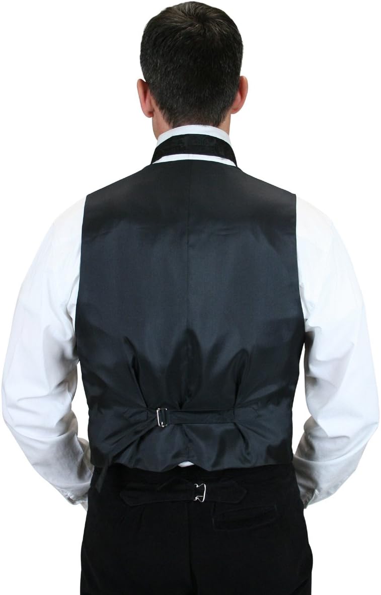 Historical Emporium Men's Velvet Formal Suit Vest, Victorian Edwardian Tuxedo Dress Bonaventure Waistcoat