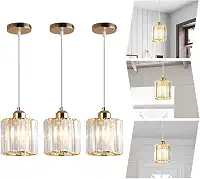 EKROTOK Kit 3 Luminária Pendente de LED, Luz de Teto para Sala de Jantar, Quarto, Cozinha, Café, Lustre Pendente (85-265V)(Lâmpadas Incluídas)