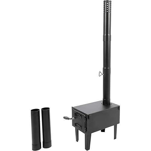 HECASA Wood Burning Stove Tent Camping Stove for Outdoor Cooking Fishing Hiking Travel Portable Heater with Storable Chimney Pipes Steel