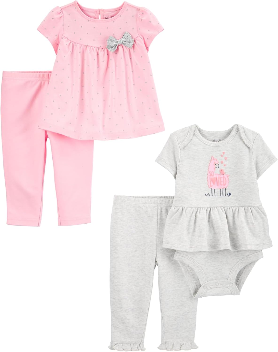 Simple Joys by Carter's Baby Girls' 4-Piece Bodysuit - Image 2