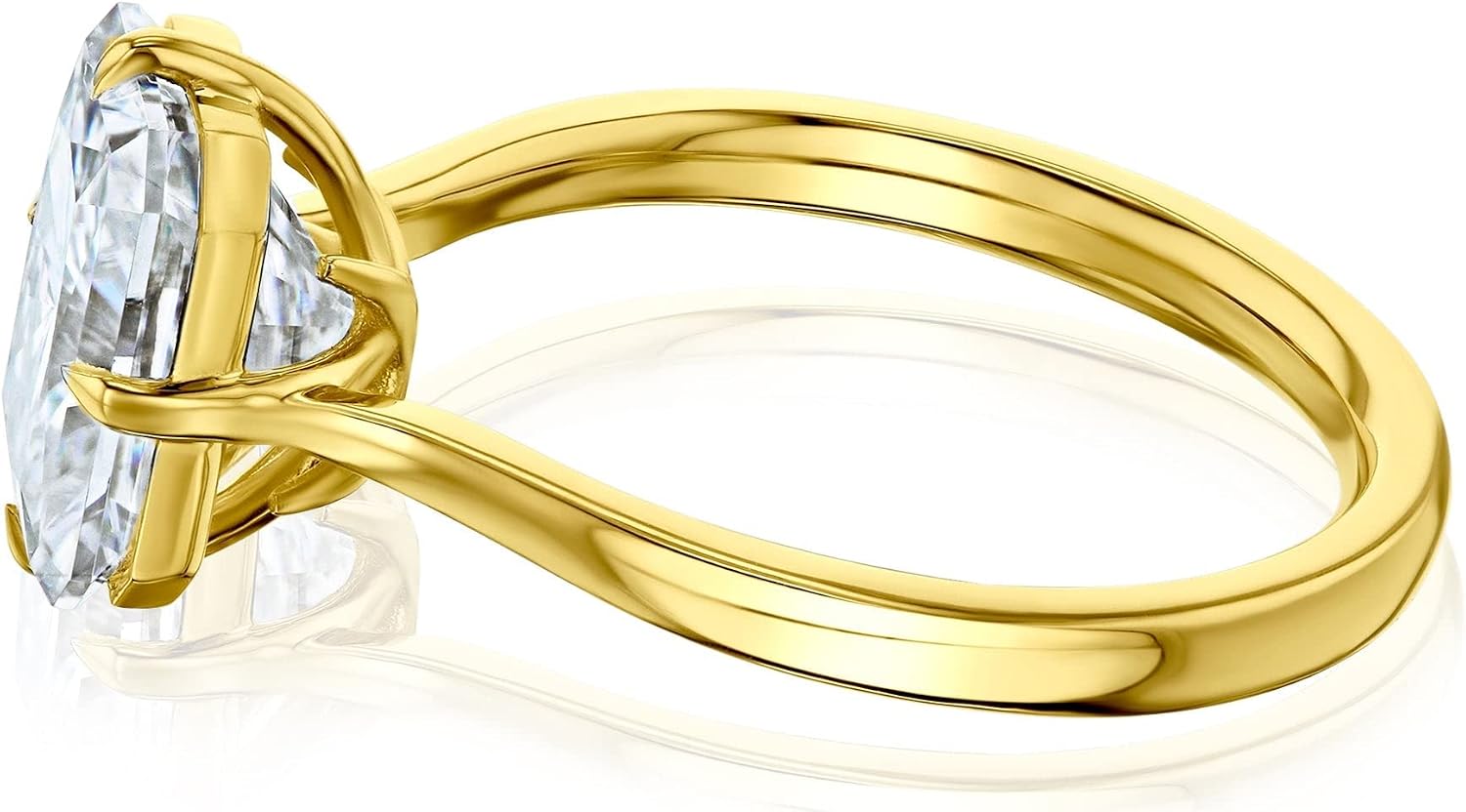 Kobelli Moissanite Emerald-Cut Elba Ring in 14k Gold