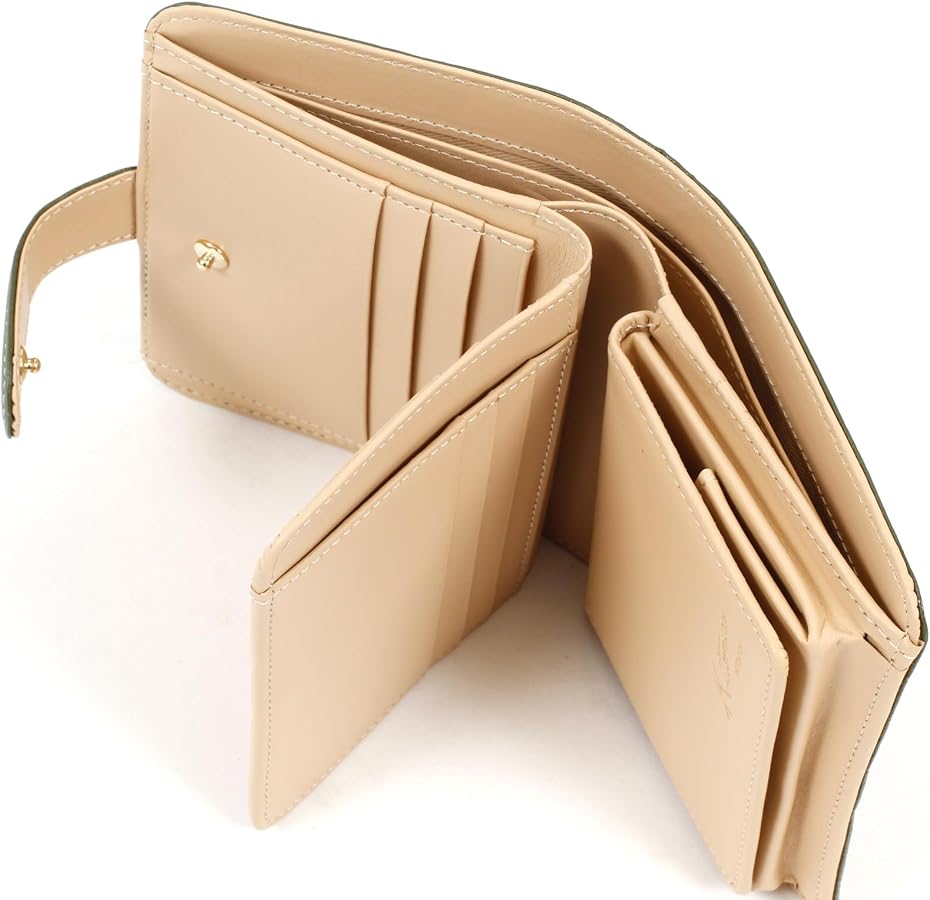 Amazon | [キタムラ] 二折財布 天然素材独特の風合い PH0334 カーキ