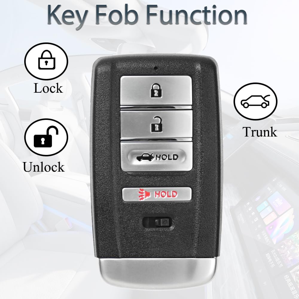 Smart Key Fob Replacement Fits for 2016-2018 Acura ILX / 2016-2020 RLX / 2015-2017 TLX Keyless Remote Control Key Replacement FCC ID: KR5V1X P/N:72147-T23-A01/A11
