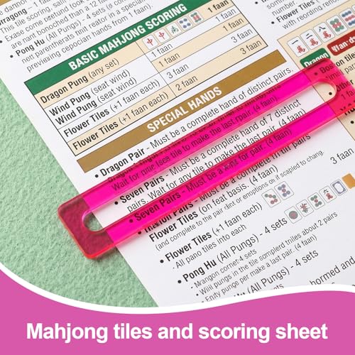 Set de 4 lectores de línea para Mahjong acrílicos miniatura 3
