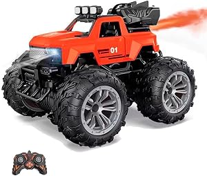 Remote Control Car RC Racing Cars 2.4Ghz LED Light Kids Toys 4WD Off Road RC Stunt Car,70+ Mins Playtime, All Terrain Rock Crawler, Toy Vehicle for Boys Girls and Adults(red)
