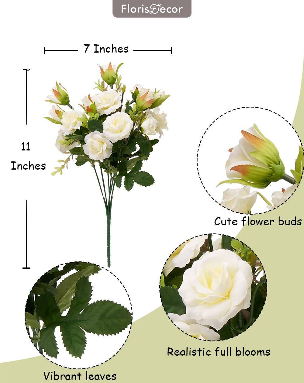 Amazon｜小さな白いクチナシの花束、リアルなパールホワイトフラワー