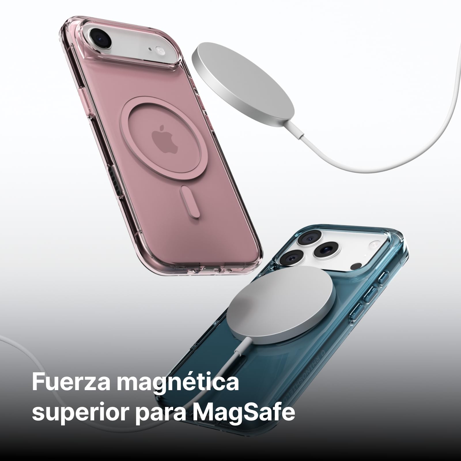 RhinoShield Funda Clear Apta para MagSafe e iPhone 17 Pro MAX | Fuerza magnética superior, tecnología antiamarilleamiento, alta claridad, resistente a golpes y grado militar.
