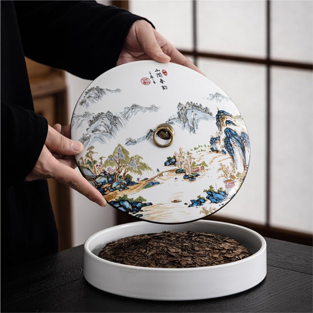 Tarros de Té Latas de cerámica for almacenamiento de té a granel, caja creativa for pastel de té, latas selladas, latas de té for despertar, se pueden apilar, latas de embalaje de té Recipientes para