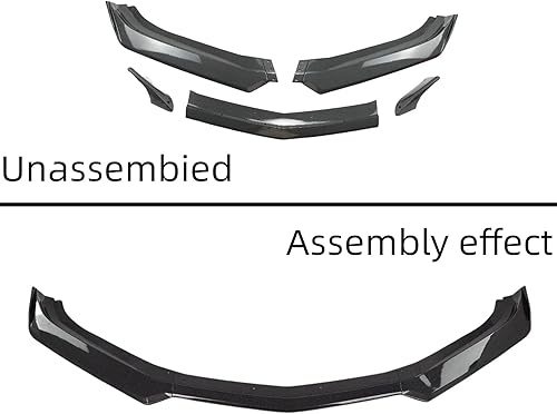 Vista 20 de Alerón divisor de parachoques delantero, color negro brillante, 5 piezas, compatible con Camaro SS 2016-2024 / LS LT RS 2019-2024