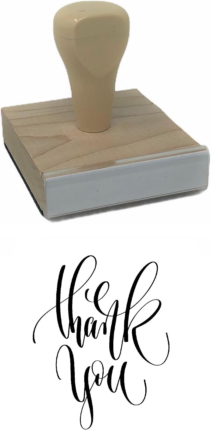 Infusion Thank You Rubber Stamp, 2 X 2'' Wood Stamp