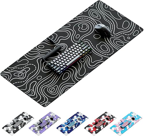 Kraken Keyboards Alfombrilla de mouse para juegos extendida XXL gruesa (blancorosa)