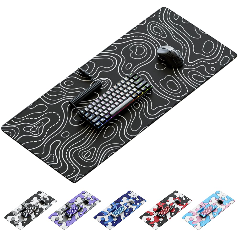 Amazon.co.jp：Kraken Keyboards XXL 地形マウスパッド - 大きな白黒