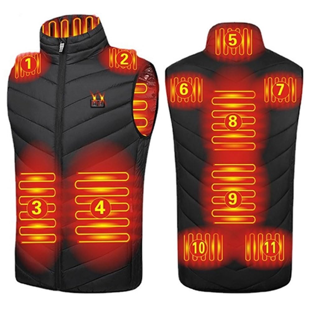 Chaleco calefactable hombre con 11 elementos de calefacción invierno talla 2XL 8