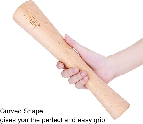 Miniatura 6 de SOLIGT Pounder de chucrut de 12 pulgadas para frascos Mason Fermentación vegetal, una pieza de madera maciza