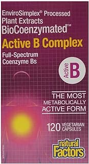 Natural Factors Active B Complex | Metabolism Support, Stress Relief Dietary Supplement | Suitable for Vegans (120 Vegetarian Capsules)