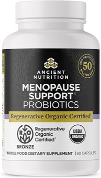 Ancient Nutrition Regenerative Organic Menopause Support Probiotics | Supports Healthy Digestion and Womens Health Support, 50 Billion CFUs* Per Serving, 60 Count