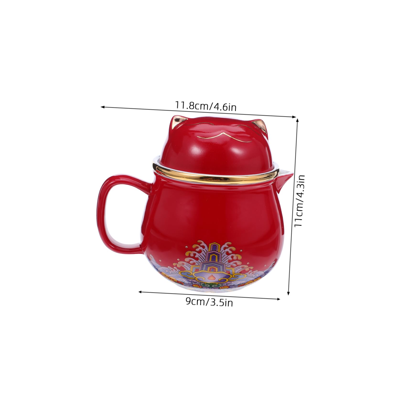 TOPBATHY Service à Thé Porcelaine avec Théière et Tasses Motif Chat Compact pour Bureau et Voyages Couvercle Inclus
