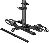 YoungElectric E-Bike Rack with Ramp: 200lbs Capacity Foldable 2-Bike Hitch Carrier, Fits 5" Fat Tires, 2" Receiver for SUVs Trucks